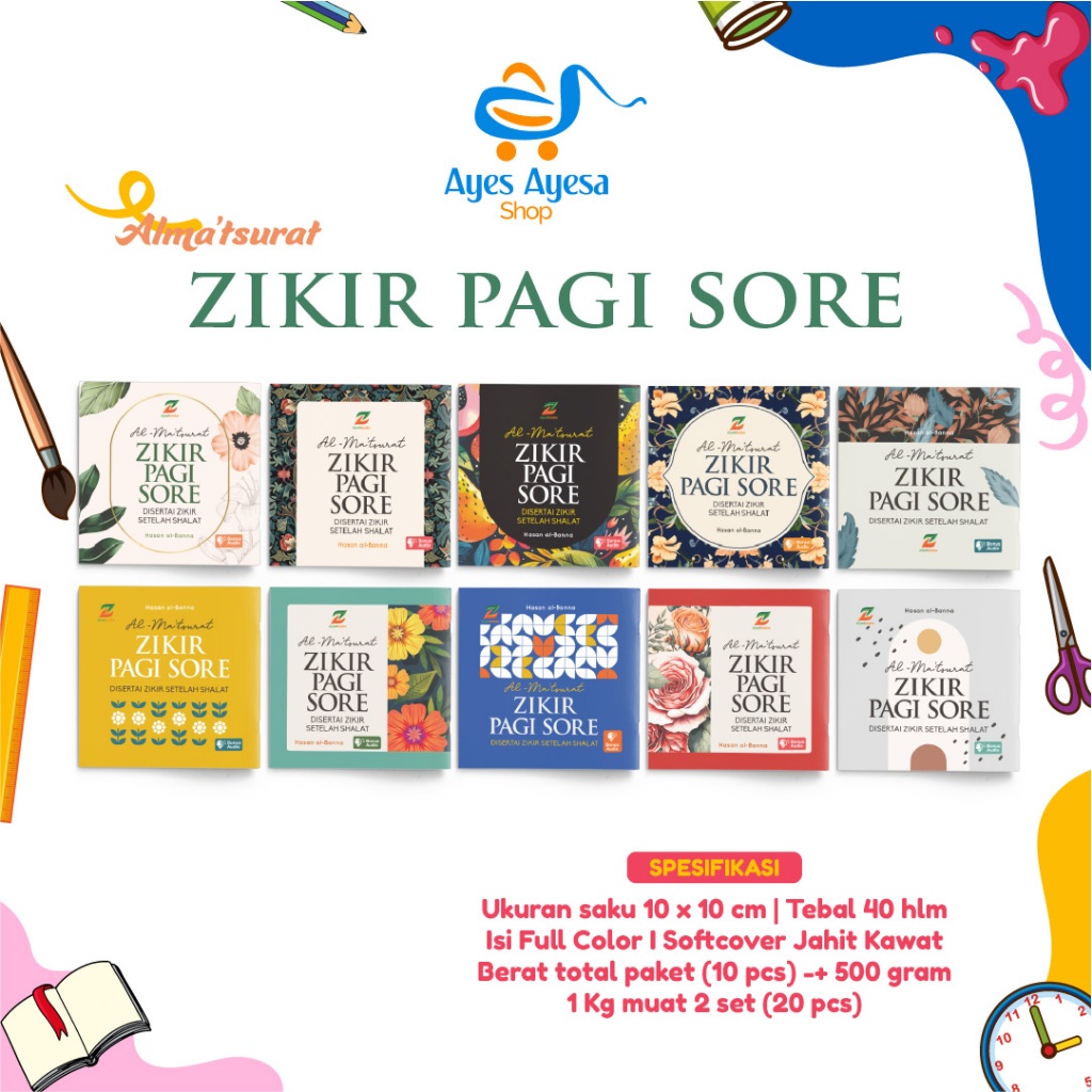 buku al masurat matsurat ZIKIR dzikir PAGI petang SORE souvenir pernikahan ultah murah aesthetic