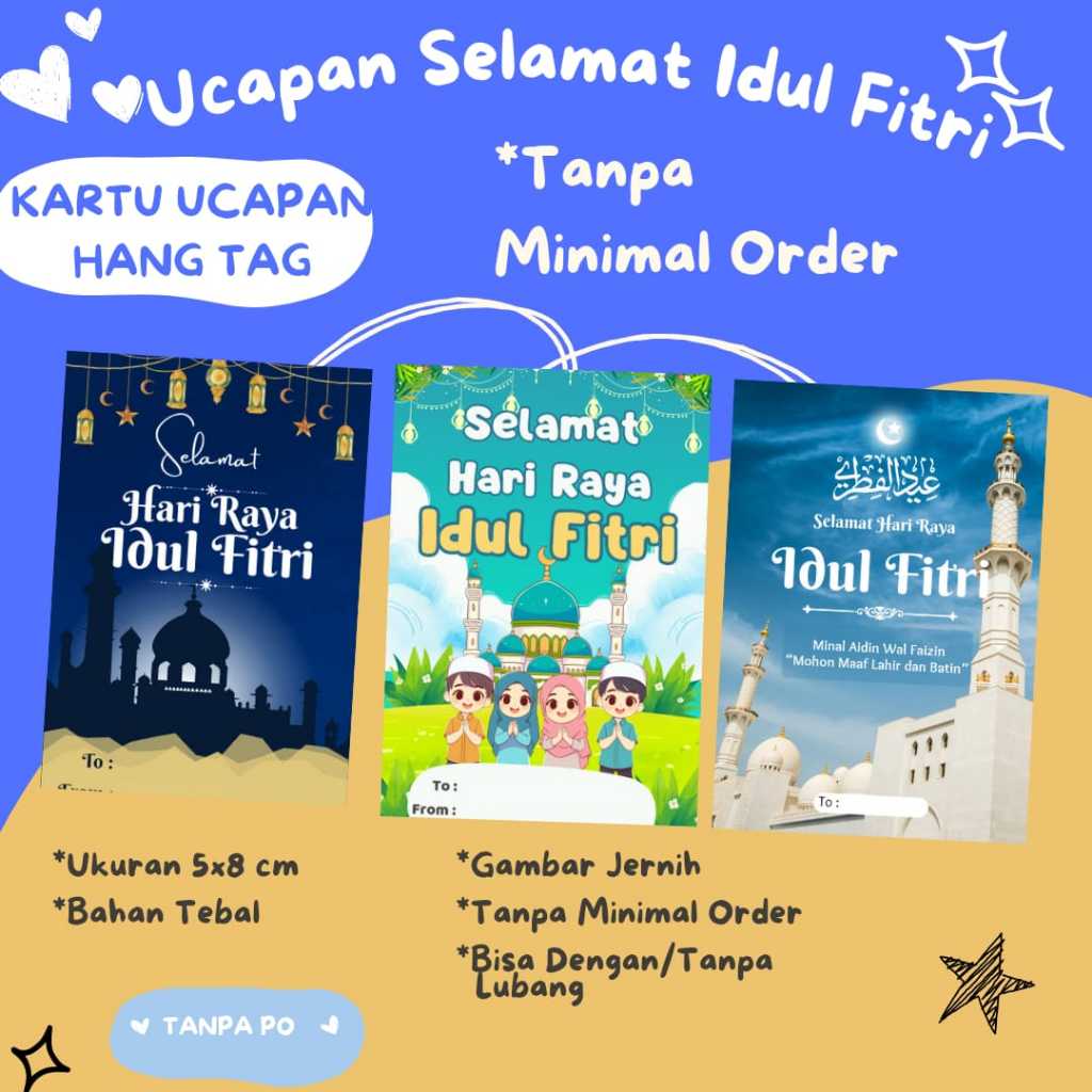 Hangtag Idul Fitri Lebaran Kartu Ucapan Ramadhan Hang Tag Selamat Idul Fitri