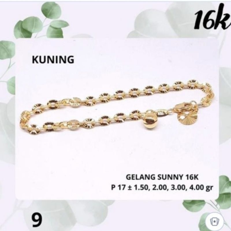 Gelang Sunny Emas Asli Kadar 700/16K