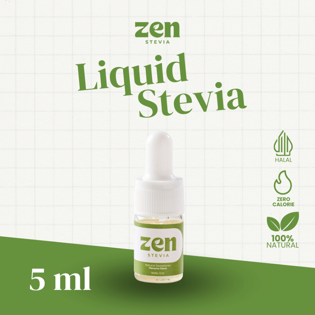 

ZEN Stevia Natural Sweetener 5 ml Pemanis Alami Gula Stevia Tetes Nol Kalori