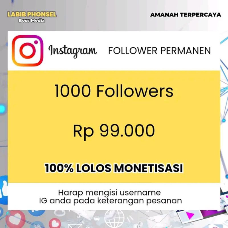 FOLLOWERS INSTAGRAM GUARANTEED PERMANEN NO DROP AMAN BERGARANSI