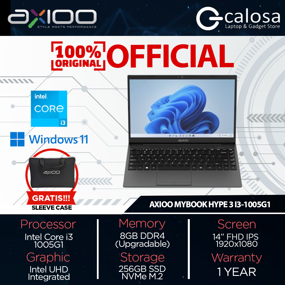 Notebook / Laptop AXIOO MYBOOK HYPE 3 / HYPE 5 Intel Core i3 1005G1 / i5 1035G4 RAM 8GB / 16GB SSD 2
