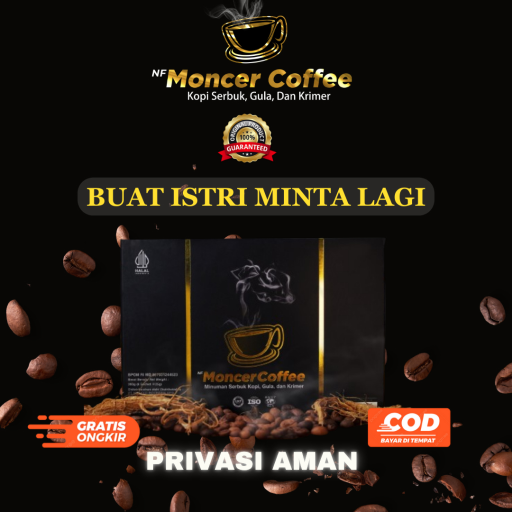 

NF MONCEERR COFFEE Original Kopi Stamina Pria Kuat Tahan Lama Rasakan Sensasi Kopi Kuat BPOM Halal