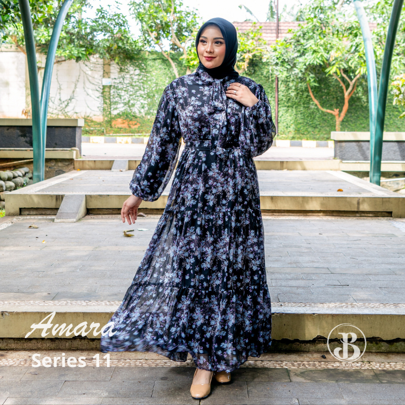 Gamis Ceruty Premium Busui Friendly Bahan Ceruty Model Amara Series 11 Bnl Luxury