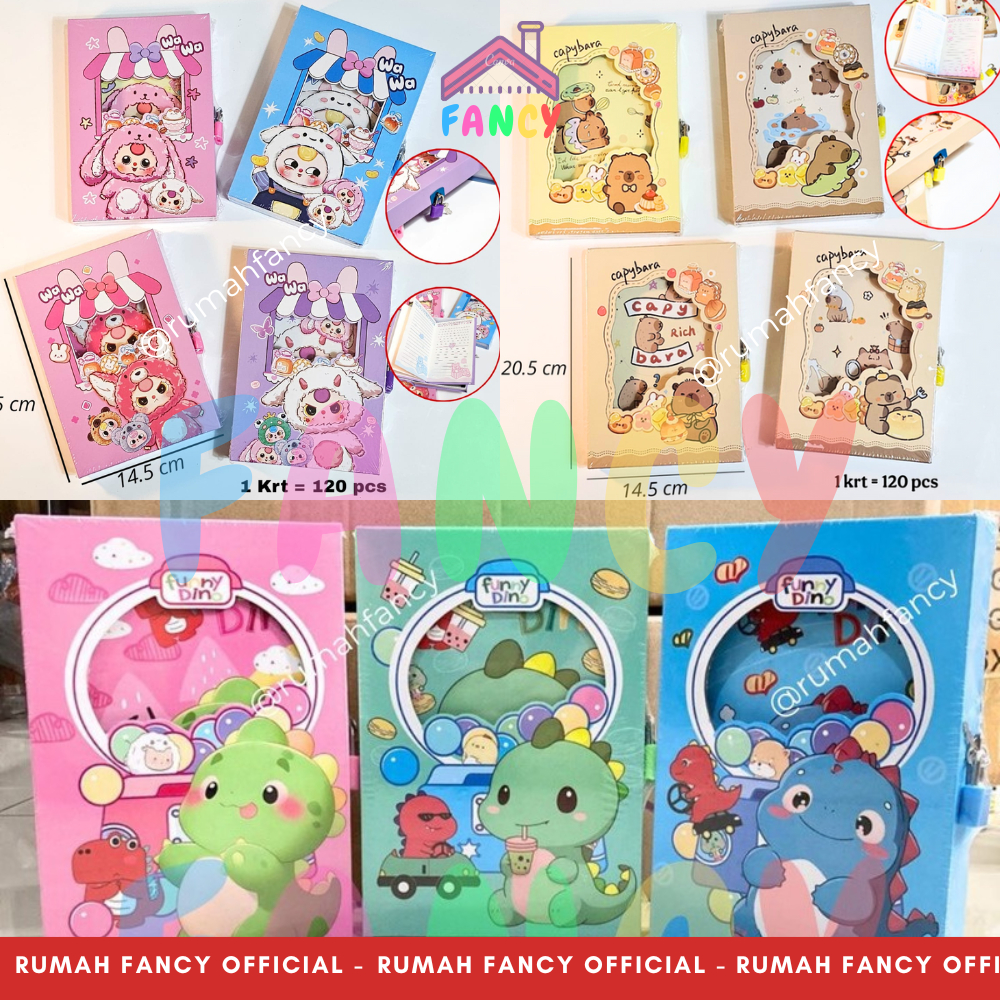 

Buku Diary Anak Kunci Gembok Ukuran Besar (20, 3 cm x 14, 2 cm) Diary Anak Cewek / Cowok Kartun Lucu Unik