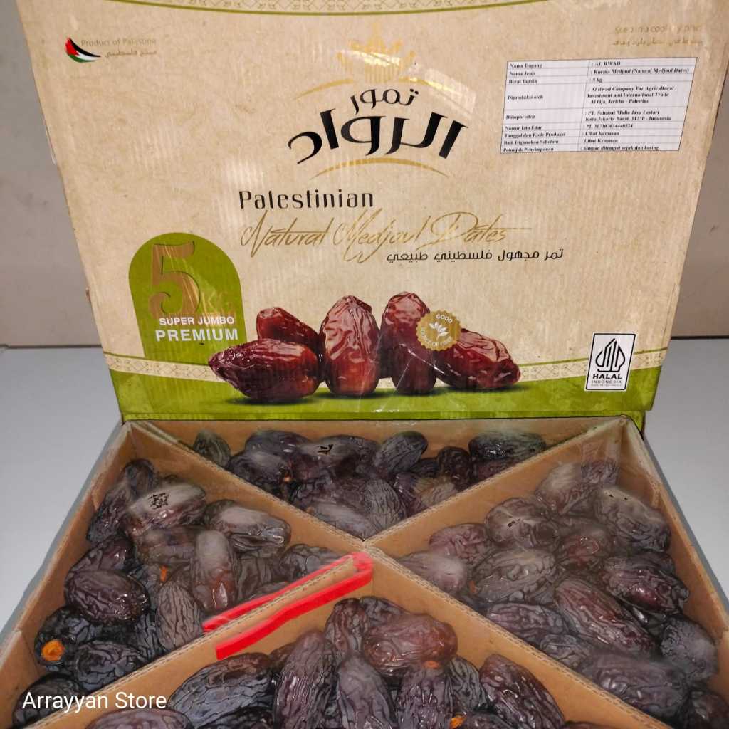 

Kurma Medjool Palestine Al Rowad Super Jumbo 5 Kg