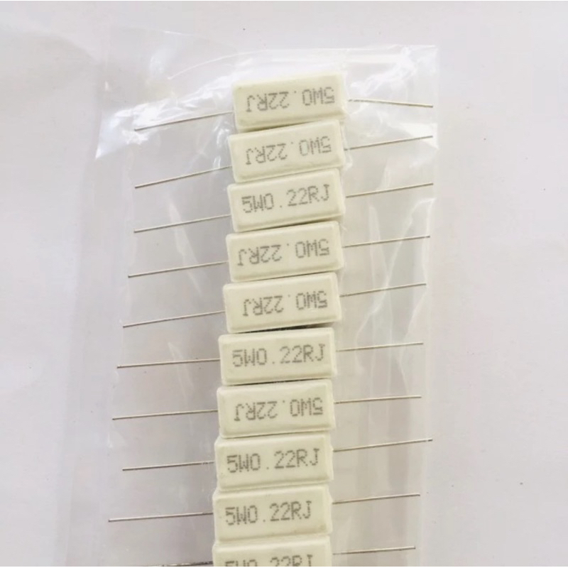 10 pcs resistor 5 watt 0,22 kapur / R 0.22
