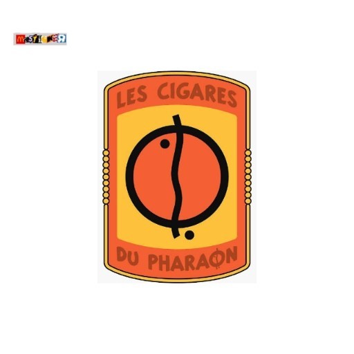 

sticker Tintin cigars of the pharaoh logo stiker retro komik Herge