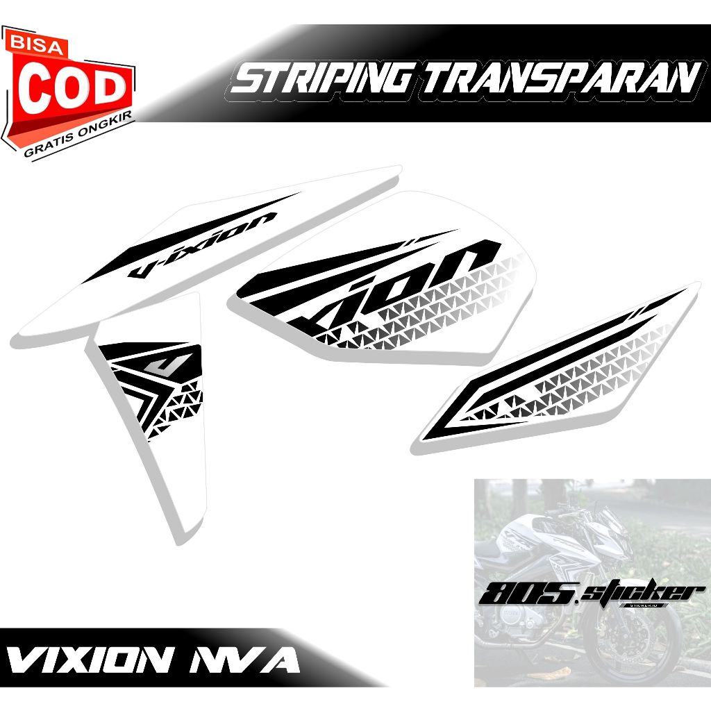 STRIPING STIKER TRANSPARAN NEW VIXION ADVANCE/STIKER VIXION NVA/STRIPING VARIASI VIXION NEW GRAFIS K