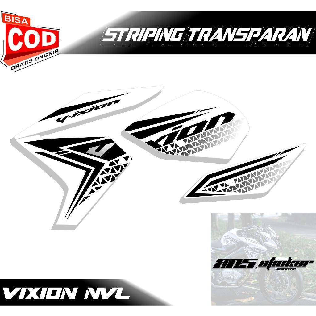 STRIPING STIKER TRANSPARAN NEW VIXION LIGHTING/STIKER VIXION NVL/STRIPING VIXION NEW GRAFIS KEREN