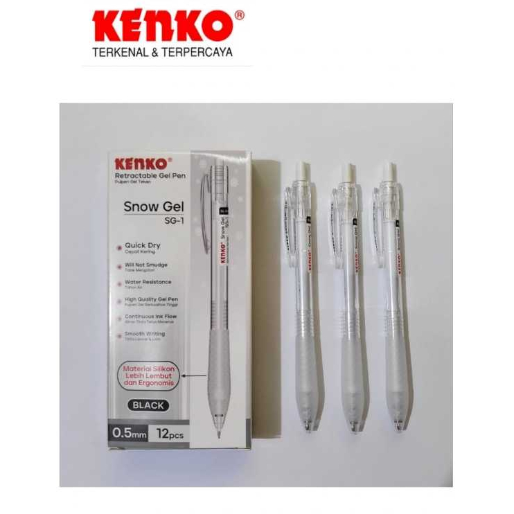 

KENKO GEL PEN SG-1 SNOW GEL BLACK - 1 LUSIN