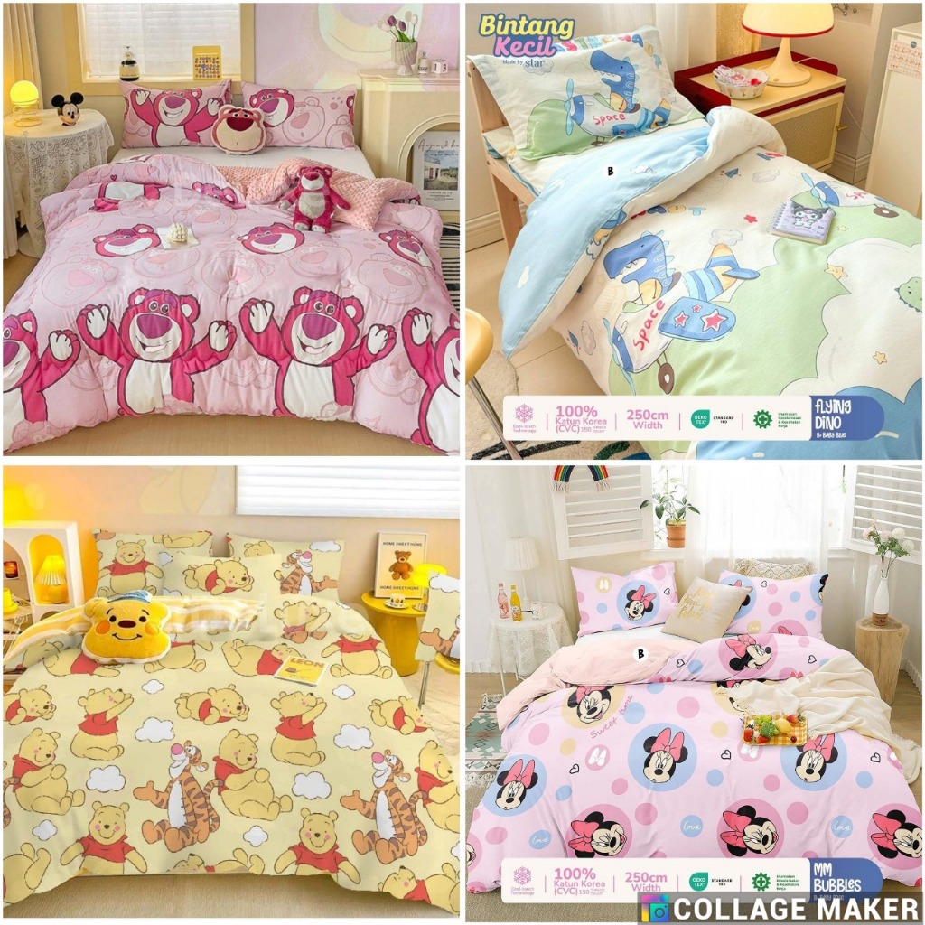 Linora / Sprei Set Motif Sprei Set Aesthetic Katun Cvc Premium Star Esra Beverly Motif Daun Leaf