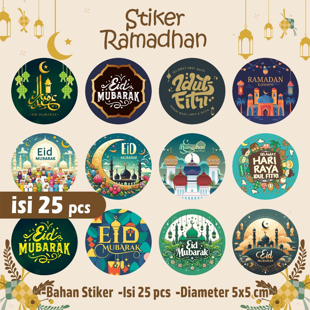 

Stiker Idul Fitri Bulat - stiker toples lebaran - stiker label idul fitri