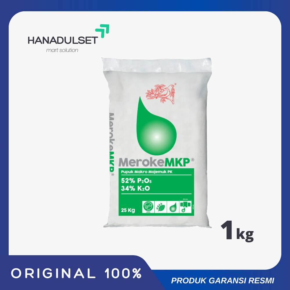 Pupuk Meroke MKP Mono Kalium Phosphate KH2PO4 Kemasan 1Kg Hidroponik Grade Water soluble