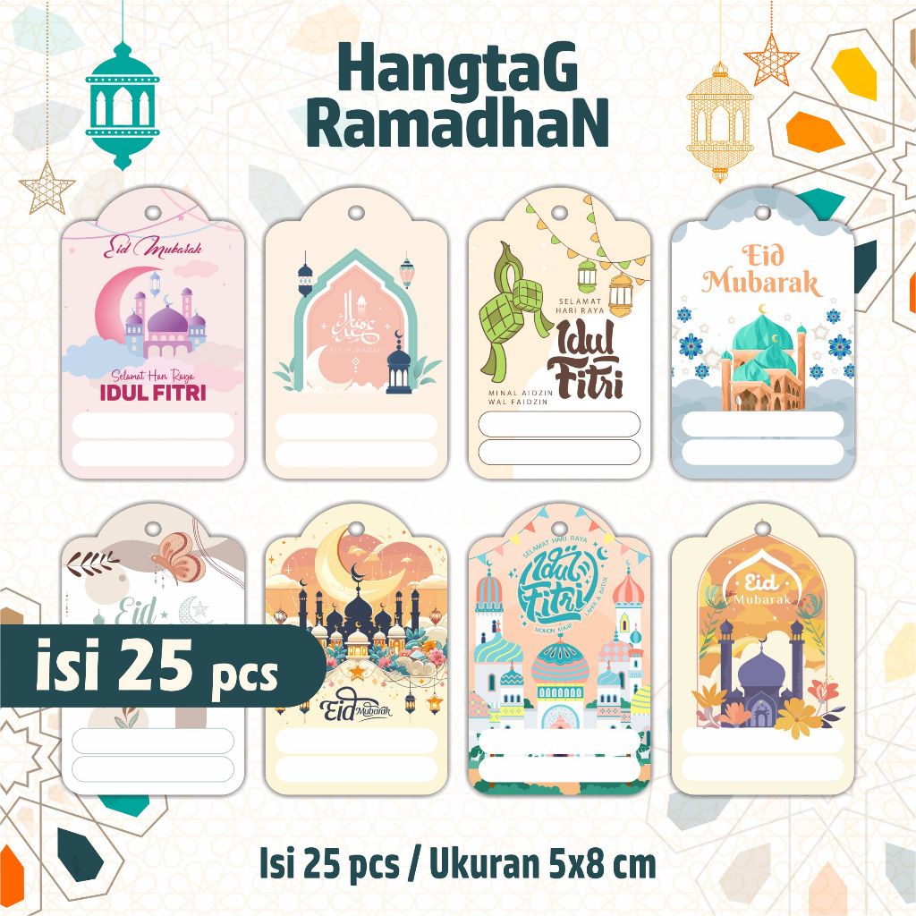 

Tag Idul Ftri - Hangtag hampers lebaran - Tag lebara eid mubarak