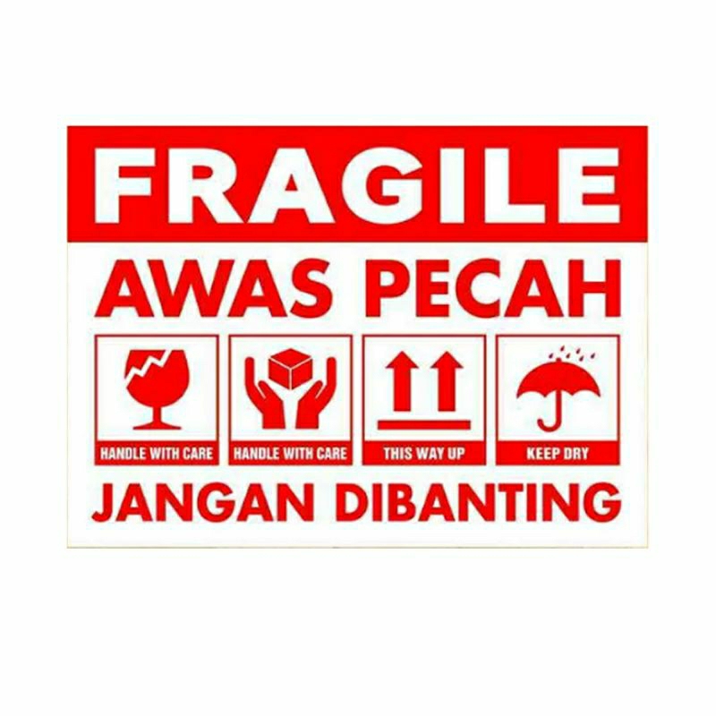 

Stiker Fragile Handle With Care / Stiker Hati-Hati Awas Pecah, 100pcs.