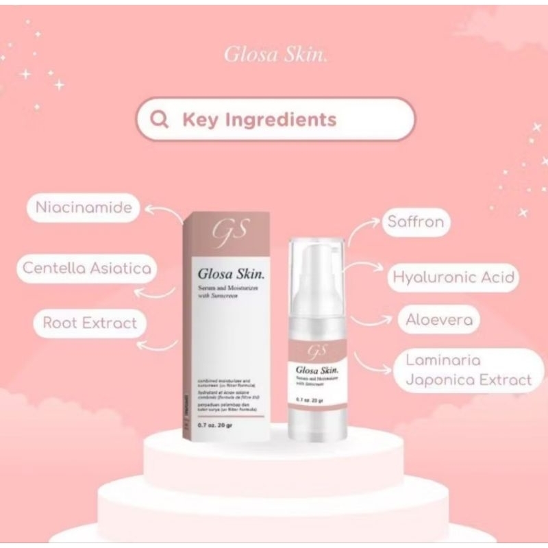Glosa skin Serum and Moisturizer with sunscreen 20 gram