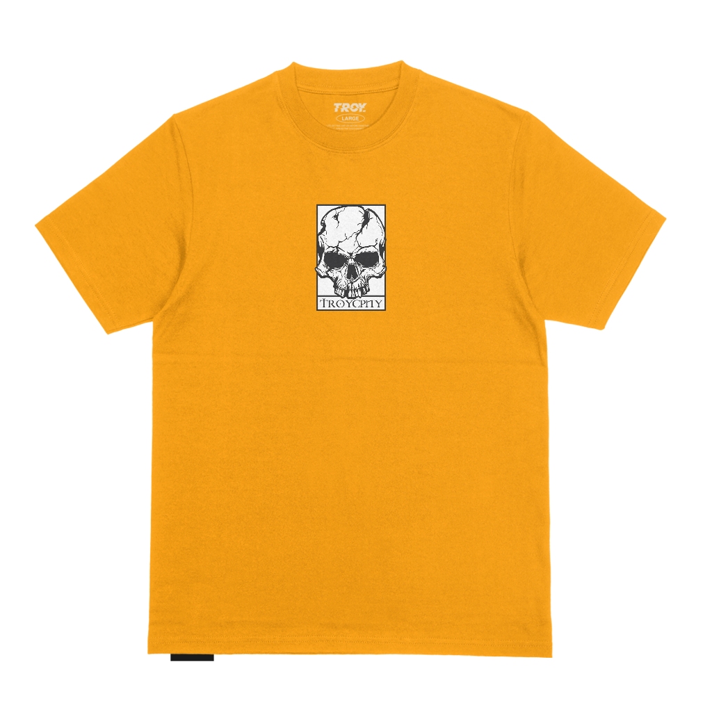 Troy Company Tshirt Yellow Mustard Head Skull - Kaos Lengan Pendek Kaos Kuning Mustard MTD 2931