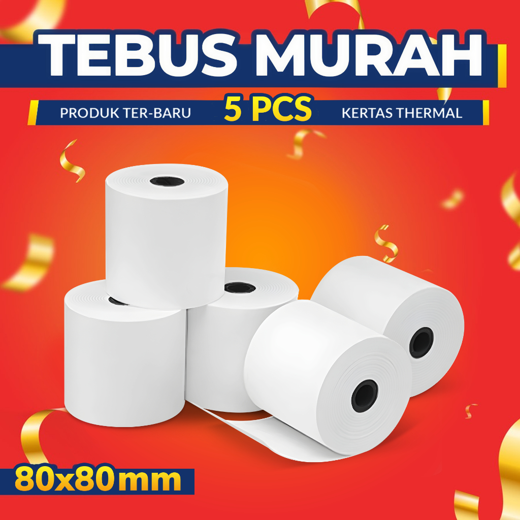 

Kertas Struk Thermal Paper Roll ECO 80x80 80x80 Termal EDC Printer Mini Bluetooth 80mm