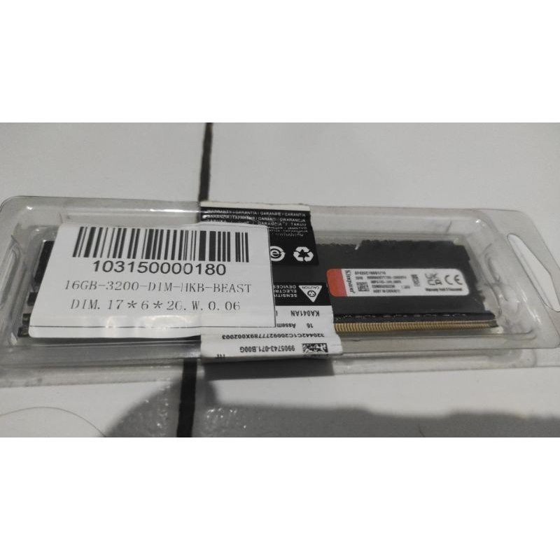 RAM DDR4 Kingstone Fury Beast