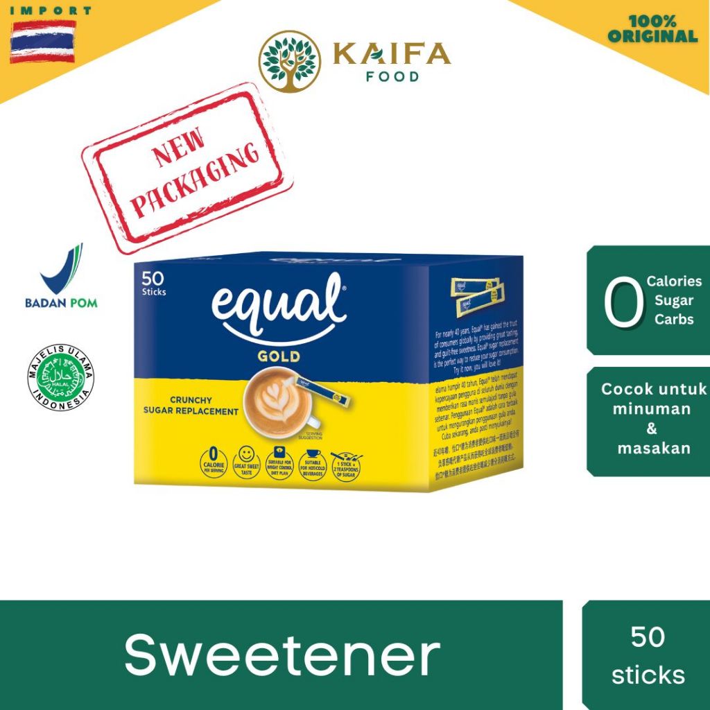 

Equal Gold Sticks Pemanis nol Kalori / Sweetener