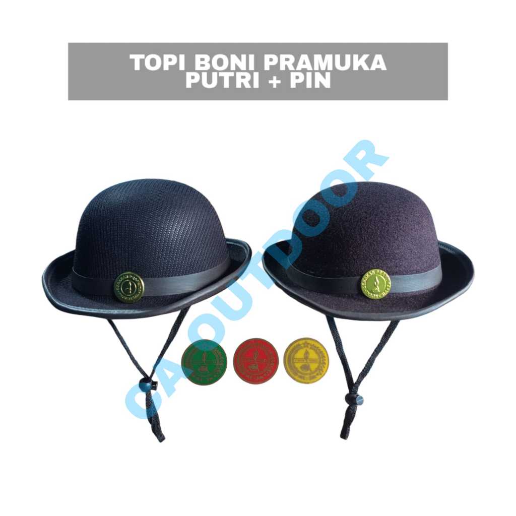 TOPI BONI + PIN PRAMUKA LAKEN DAN RAJUT MODEL TERBARU
