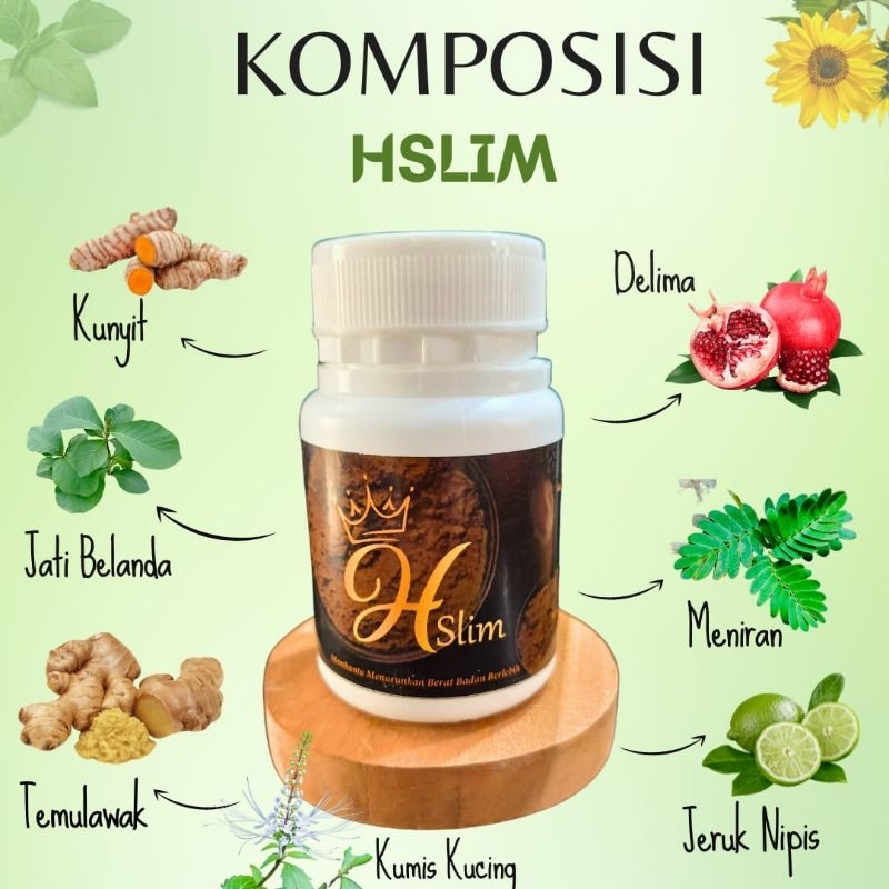 Hslim ORIGINAL 1hari BB turun 1kg/Hs kemasan lama ganti baju warna hitam