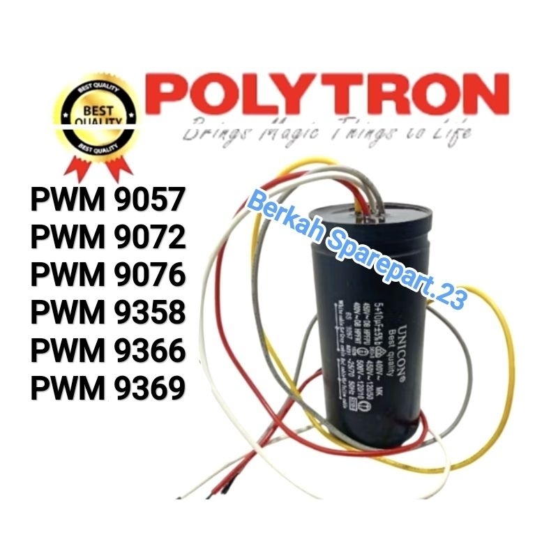 d'Bezt 5+10 uF Kapasitor POLYTRON 9 Kg PWM 9057 9072 9076 9358 9366 9369 Capacitor Mesin Cuci 2