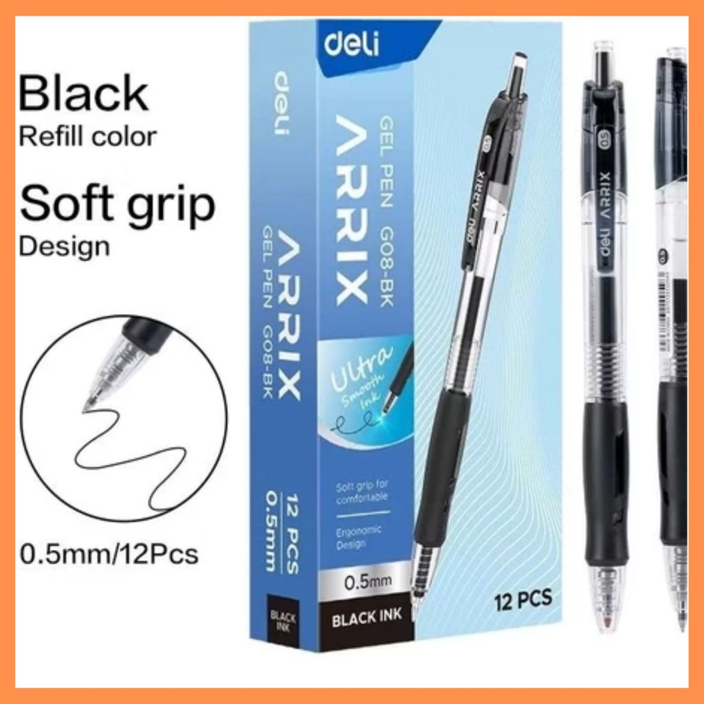 

Deli Pena Gel Pen G08-BK HITAM