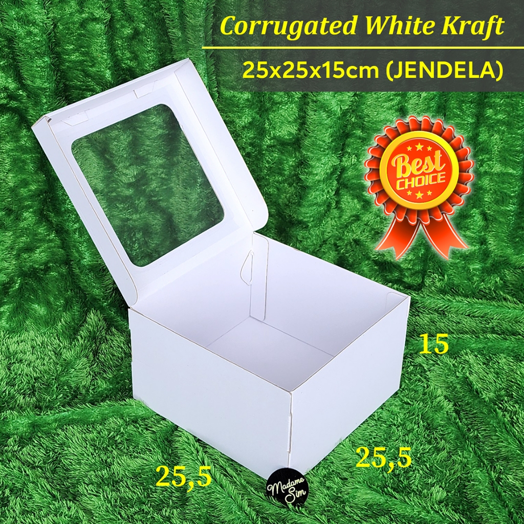 

KOTAK KUE TART - CAKE BOX - DUS KADO 25x25x15 - JENDELA - WK (ISI : 10 PCS)