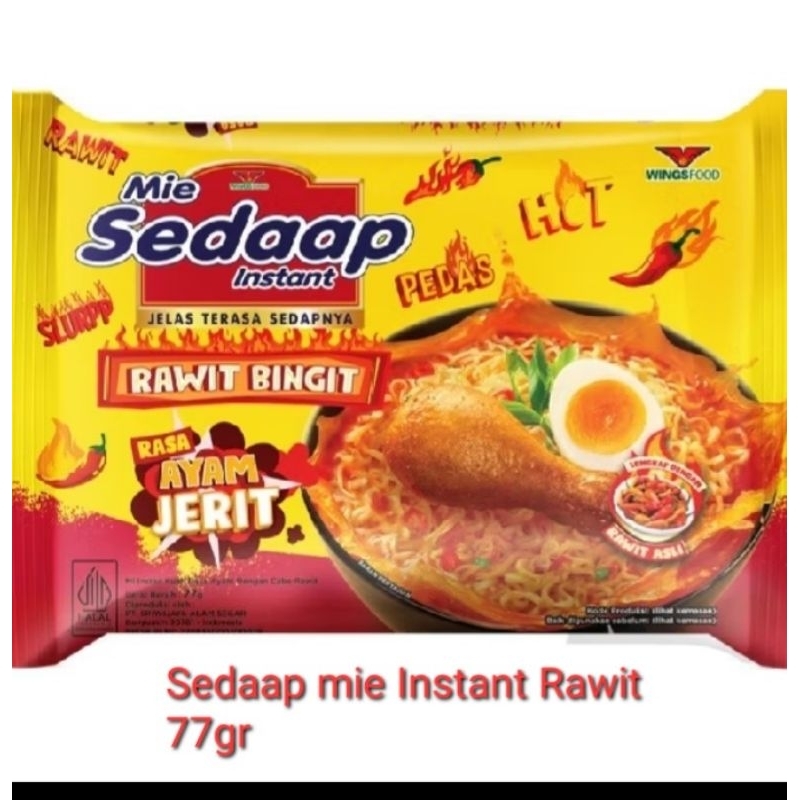 

Sedaap Mie Instant Kuah Rawit Bingit 77gr - Ayam Jerit