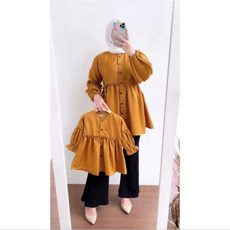 Fanny Couple Kids Dan Mom / Tunik Ibu Dan Anak / Baju Tunik Ibu Dan Anak Perempuan / Gamis Couple Ib