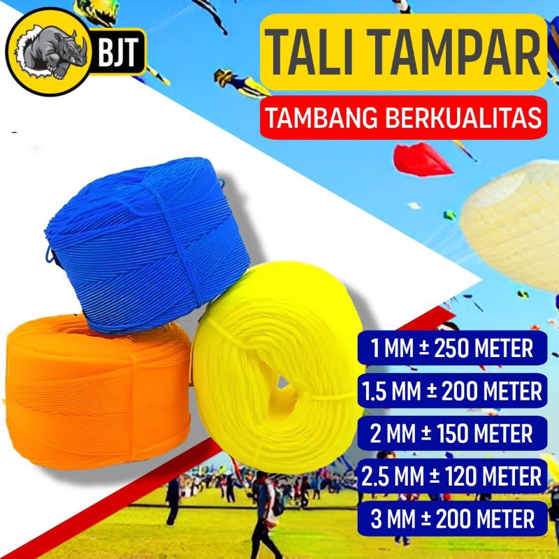 

Tali Tampar/Tambang Ukuran 1 mm, 1.5 mm, 2 mm, 2.5 mm dan 3 mm Panjang 250 Meter