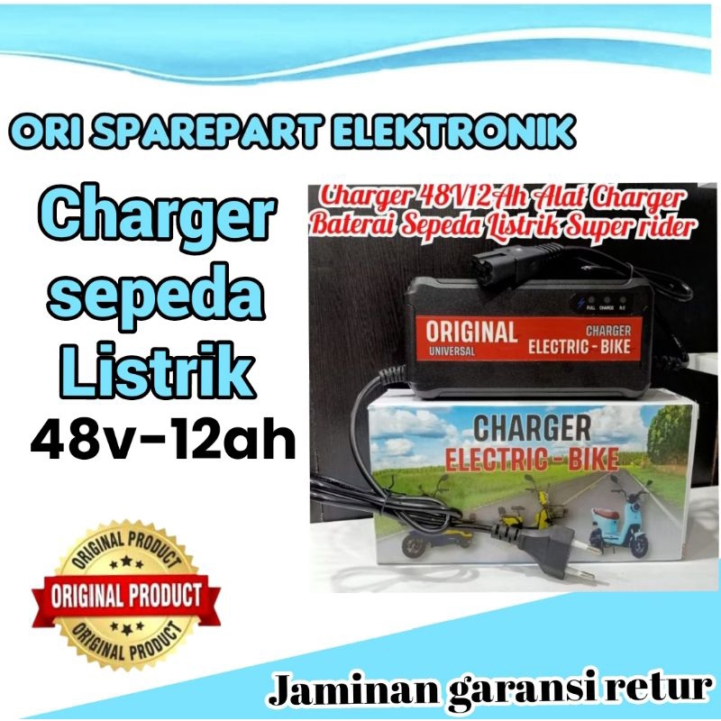 Charger Aki Battery Sepeda Listrik 48V12Ah Selis murai unity Antelope