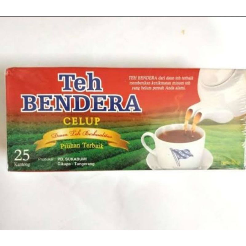 

TEH CELUP BENDERA 1 BOX ISI 25 KANTONG TEH