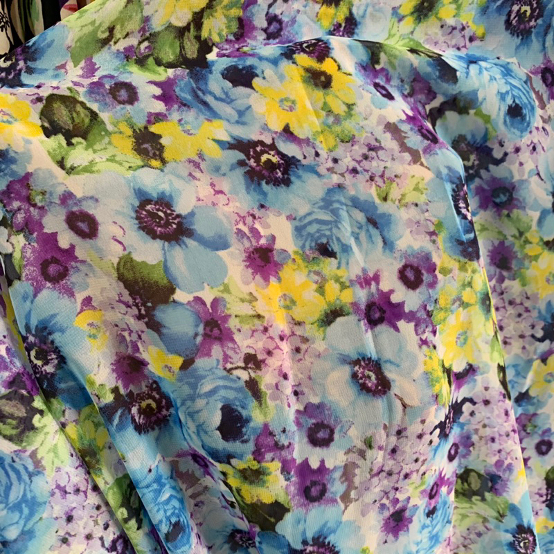 kain sifon motif bunga - kain sifon - kain sifon premium