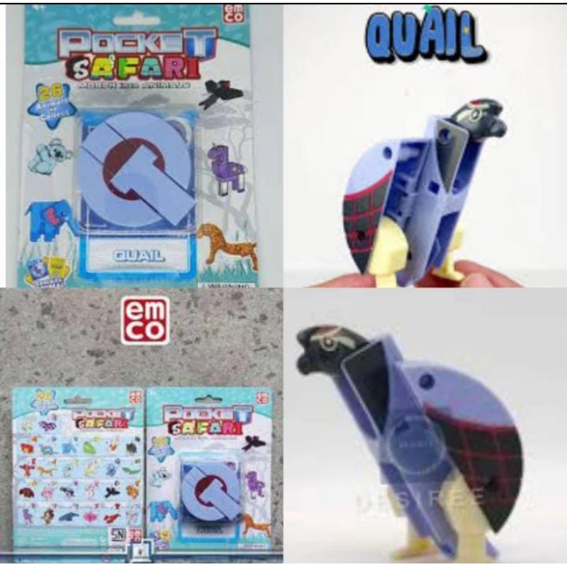 EMCO POCKET SAFARI QUAIL Q HURUF Q ALPHABET Q ORIGINAL mainan PREMIUM QUAIL DIKIRIM SESUAI GAMBAR YA