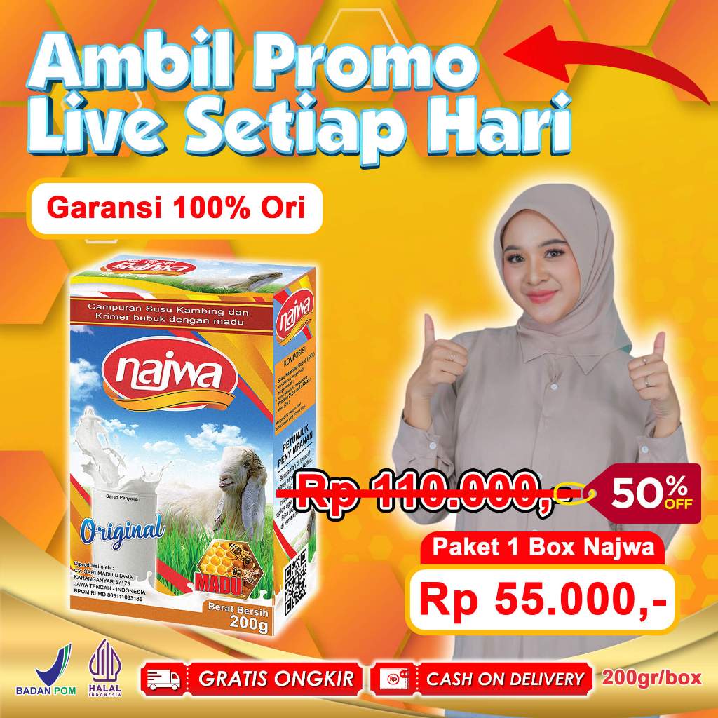 

( 1 BOX PROMO LIVE ) ETAWA NAJWA PLUS MADU ALAMI untuk asam urat, asma, nyeri sendi dan tulang