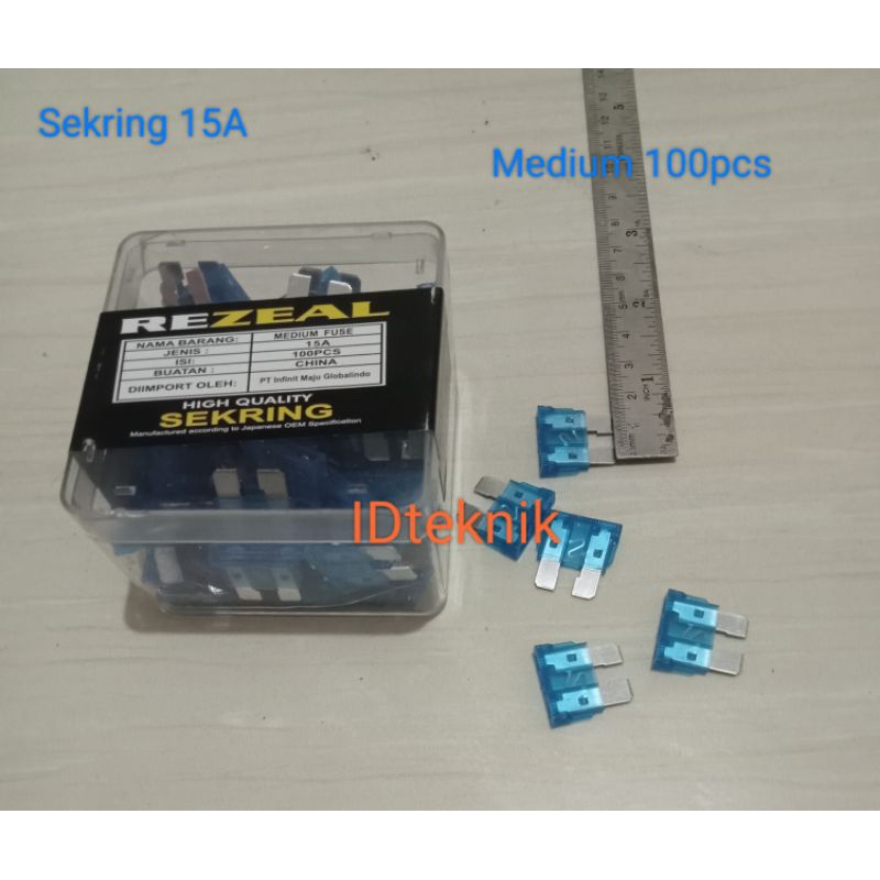 Sekring tancap mobil&sepeda motor 15A medium 100pcs