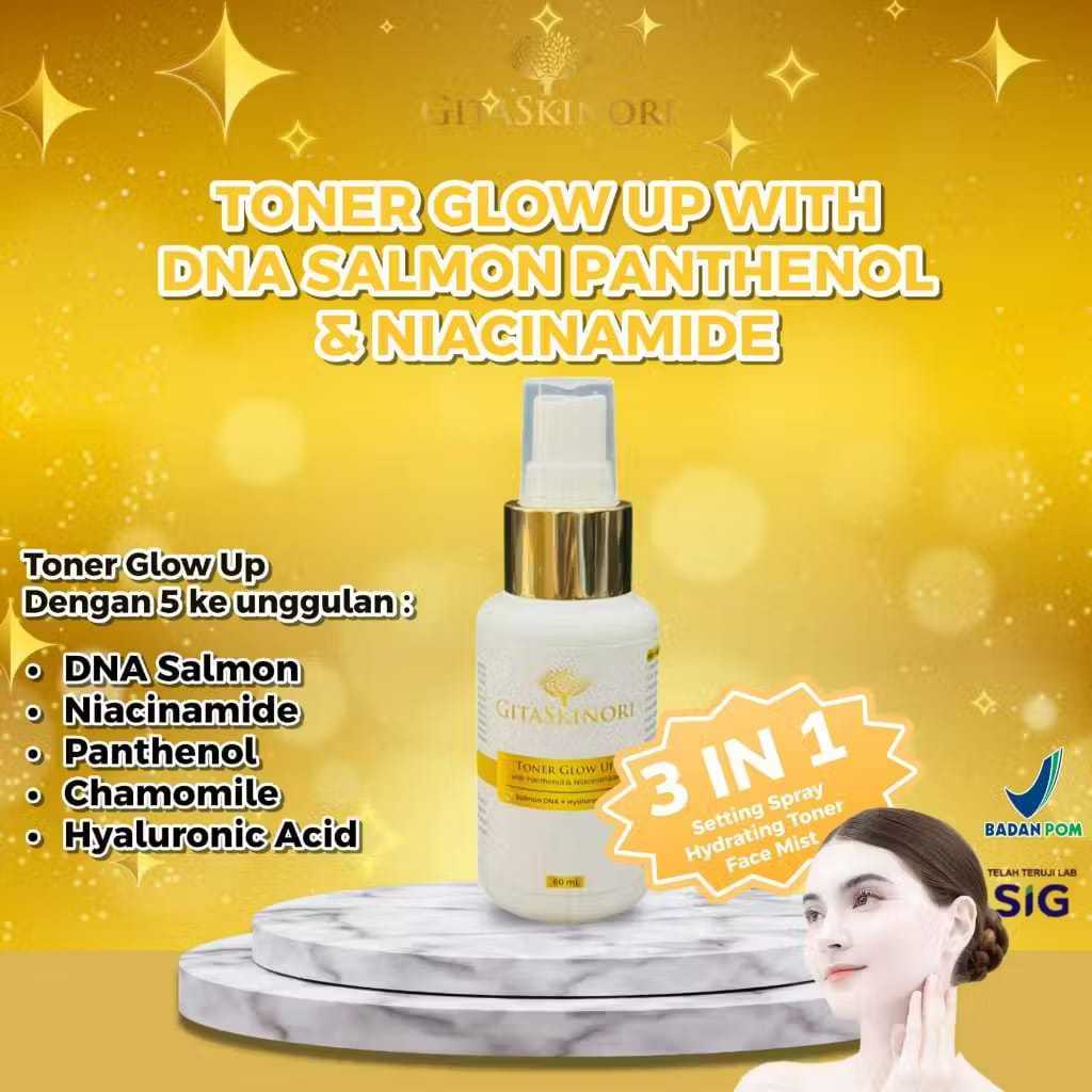 BPOM TONER GLOW UP WITH DNA SALMON PANTHENOL AND NIACINAMIDE BY GITASKINORI