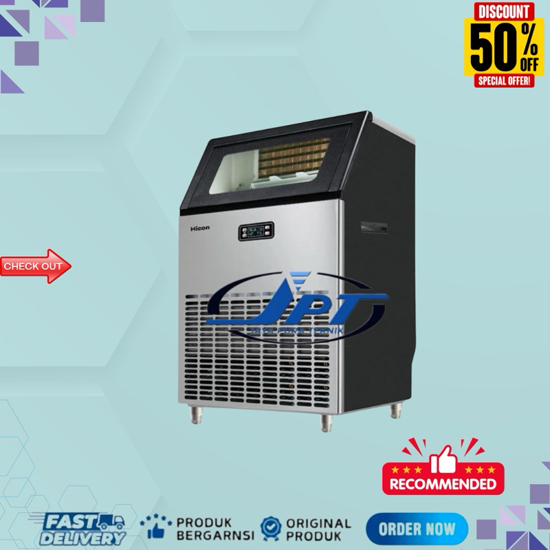 Mesin es hicon pembuat es batu 120kg perhari cafe kantor HZB - 120 FAB