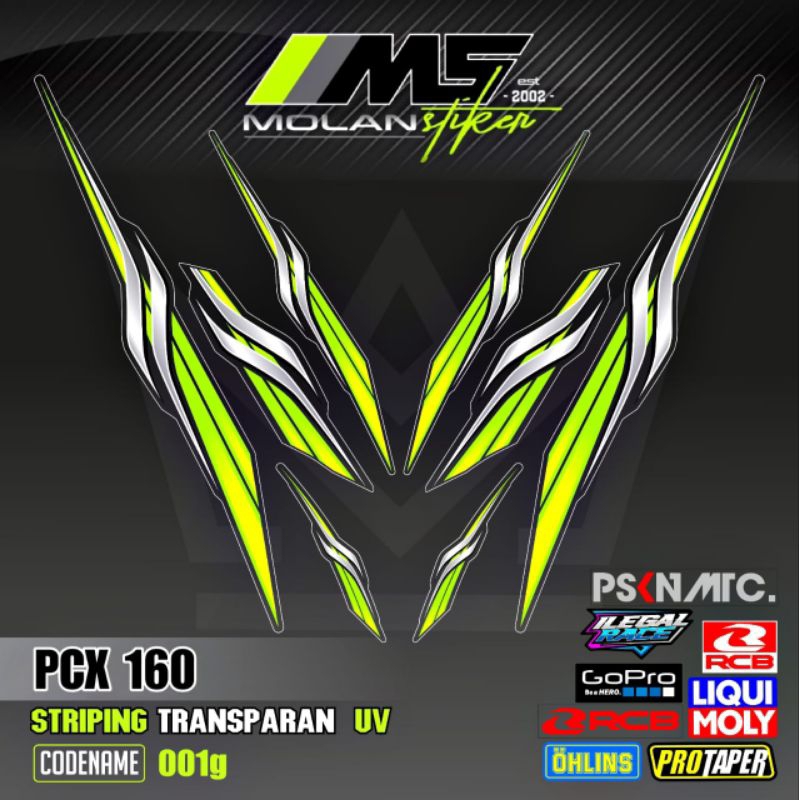 Decal Sticker Striping Variasi Transparan Uv PCX 160 All New Honda PCX 160 2025 PCX 160 2022-2025 PC