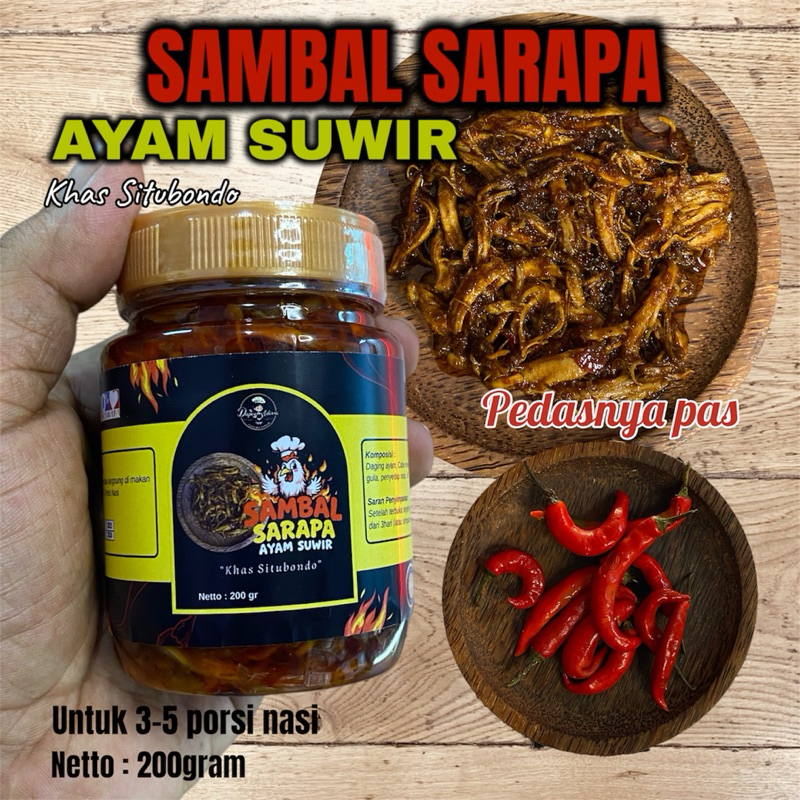 

Sambal sarapa ayam suwir 200gram (khas situbondo)