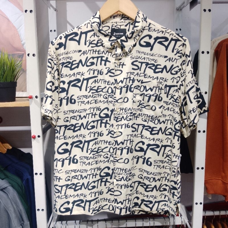 3Second Kemeja Full Print Pria Regular Fit 060125 Original