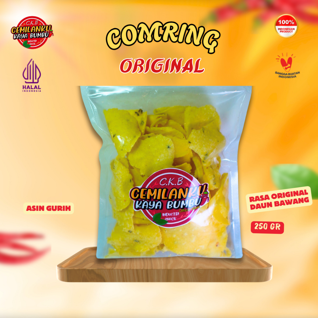 

Cemilanku - 250Gr Kecimpring Bawang Daun Original, Rasa Asin Gurih, Comring