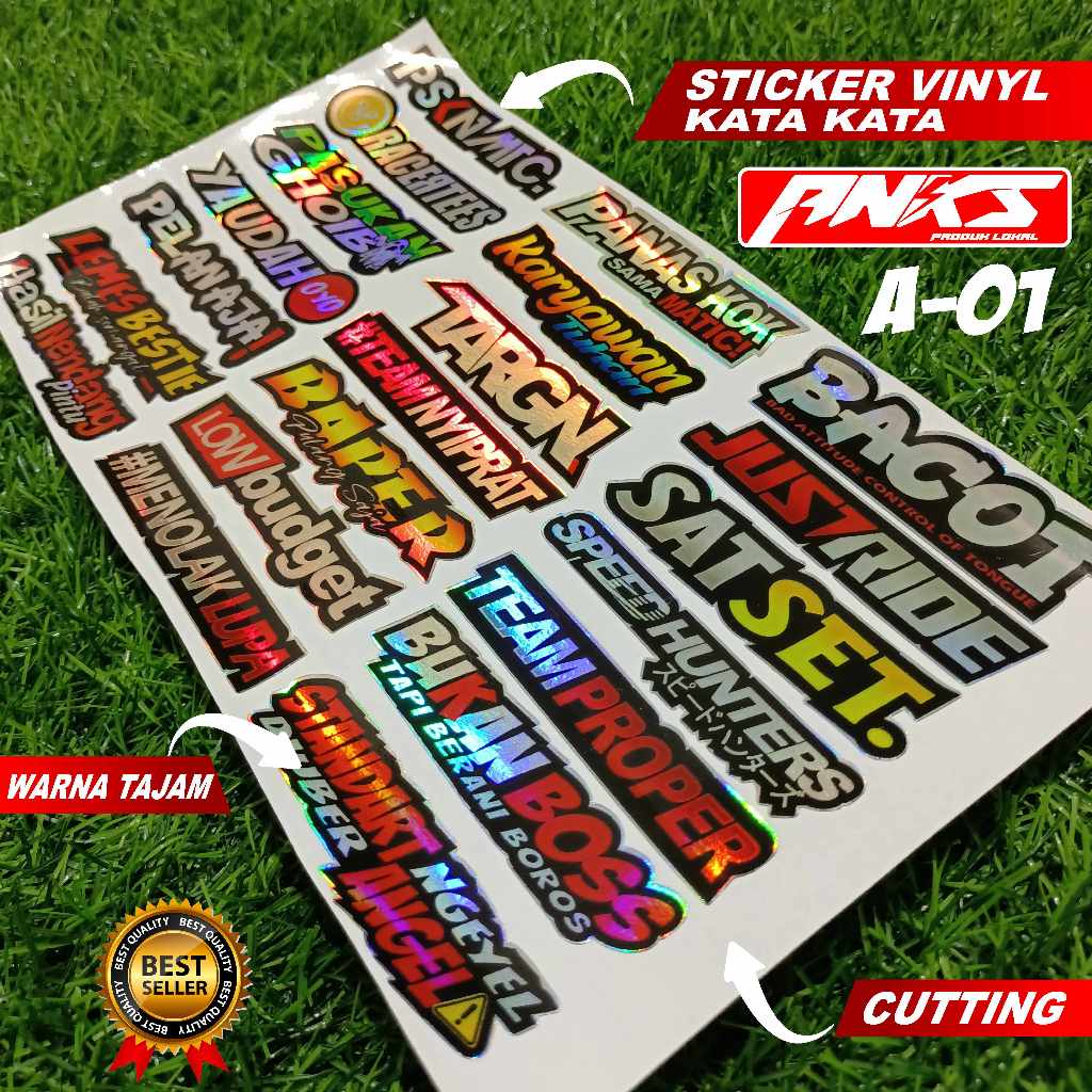 

A1 Stiker Sponsor Cutting Stiker Sponsor Hologram Vinyl 1 Pack - Stiker 1 Set Hologram Vinyl Racing Motor Helm