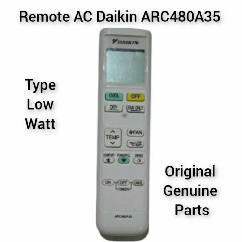 Remote AC Daikin Inverter ARC480A35 Low Watt Original