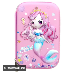 Kotak Pensil Unicorn 3D tempat pensil smiggle unicorn kado anak - KP Mermaid Pink,ungu, Biru
