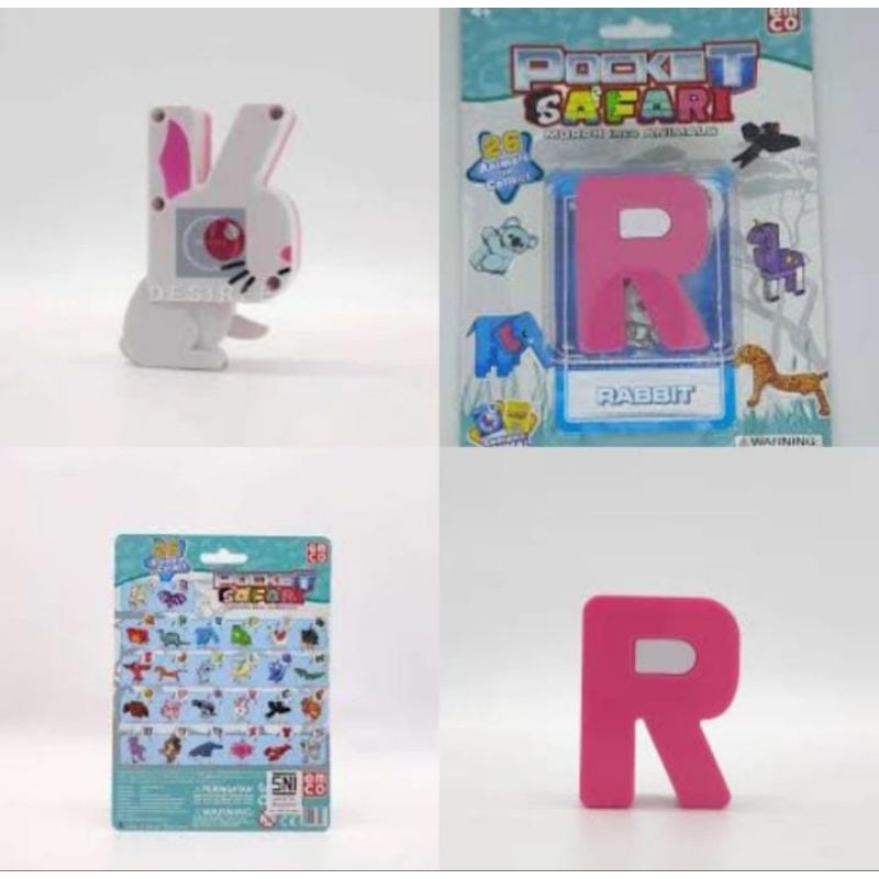 EMCO POCKET SAFARI RABBIT R HURUF R ALPHABET R ORIGINAL mainan PREMIUM RABBIT KELINCI DIKIRIM SESUAI