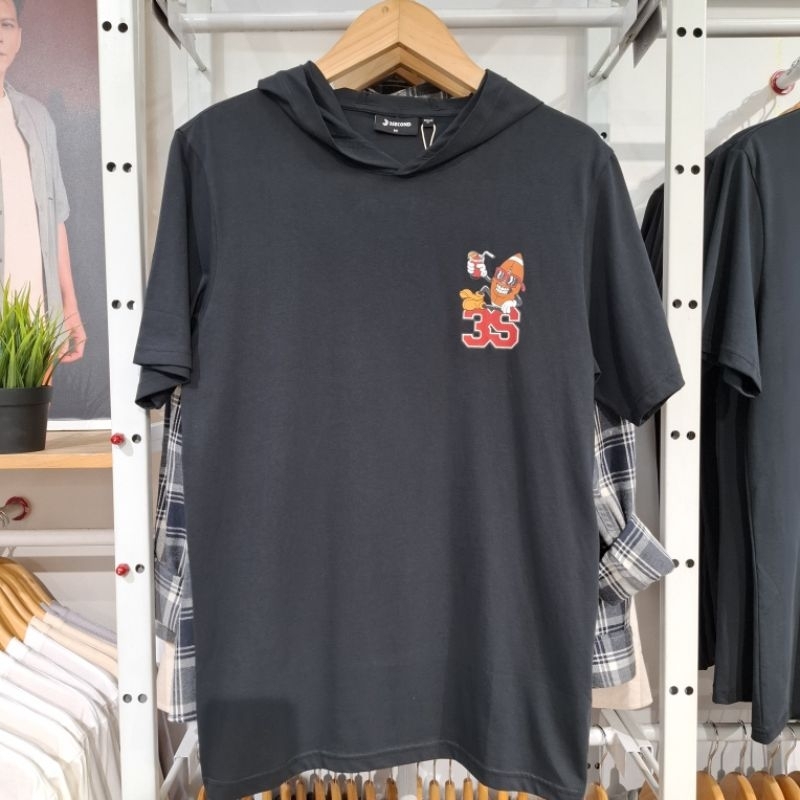 3second Kaos Hoodie Pria Pendek Regular Fit Original